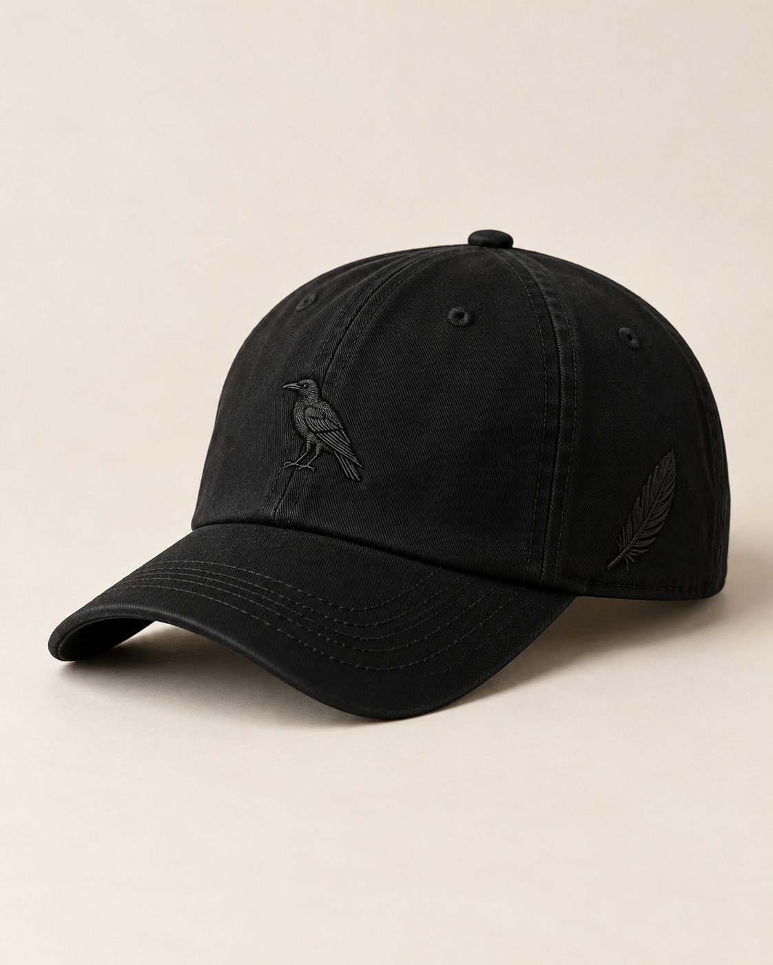 Three-quarter cap product image of Black Feather Cap